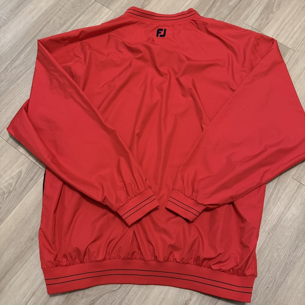 Men's Sz XL‎ - FootJoy Long Sleeve Golf Pullover Windbreaker V Neck Jacket Red - Picture 3 of 5